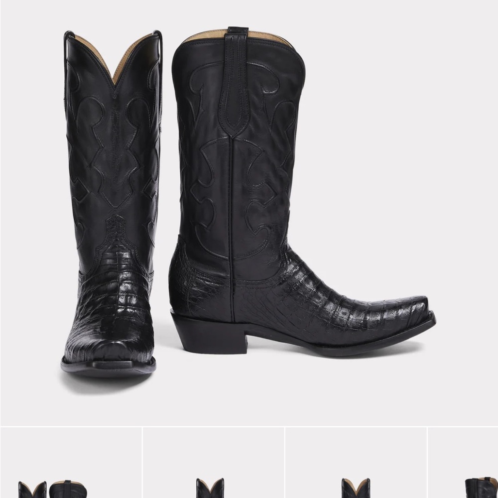 Brand new, never opened, Lucchese men’s 9.5 crocodile boots. Style M1636.S54
